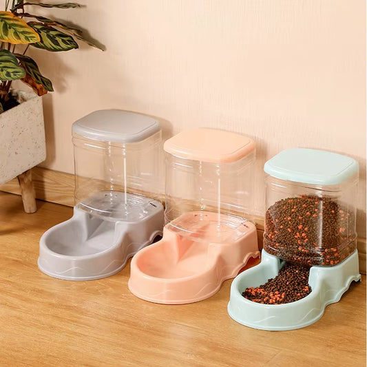 Automatic Pet Feeder Cat Drinking Bowl Cat Bowl Large Capacity Dog Bowl 3.8L Combination Food Storage Bucket Pet Supplies